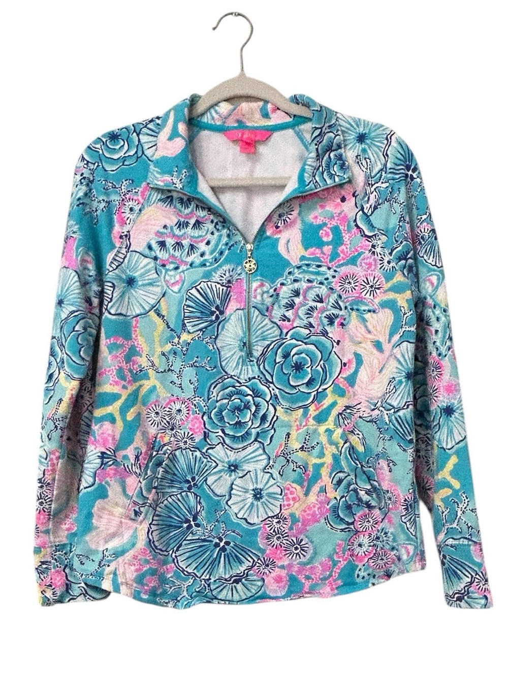 Lilly Pulitzer UPF 50+ Skipper Popover 1/2 Zip Pullover Sweater Mock Neck Medium